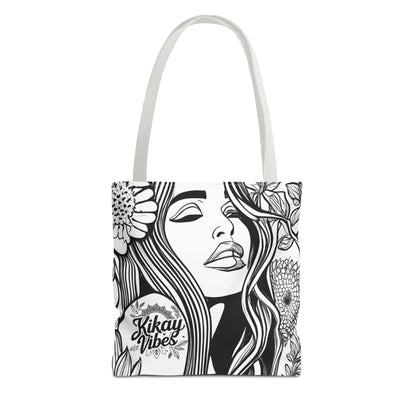 Kikay Vibes Floral Tote Bag for Everyday Use, Eco-Friendly Shopping, Kikay Vibes Design