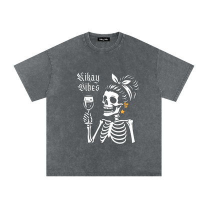 Skull Kikay Oversized Cotton T-Shirt
