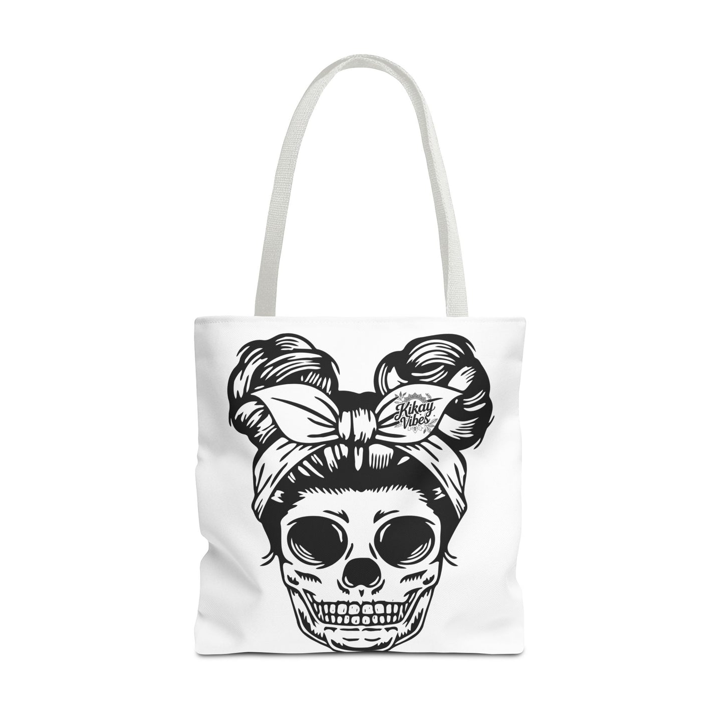 Minnie Kikay Skull Tote Bag | Trendy AOP Shopping Tote, Beach Bag, Chic Handbag, Gift for Her, Festival Accessory
