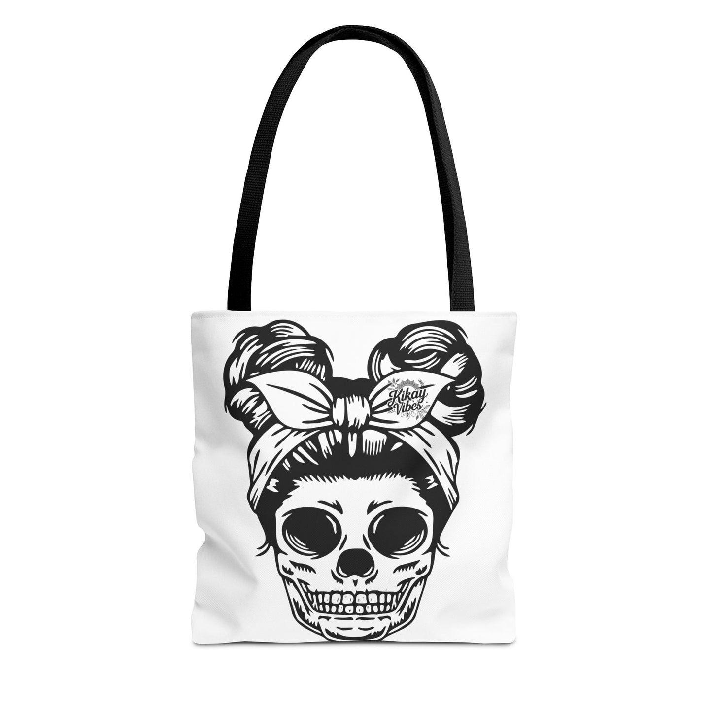 Minnie Kikay Skull Tote Bag | Trendy AOP Shopping Tote, Beach Bag, Chic Handbag, Gift for Her, Festival Accessory