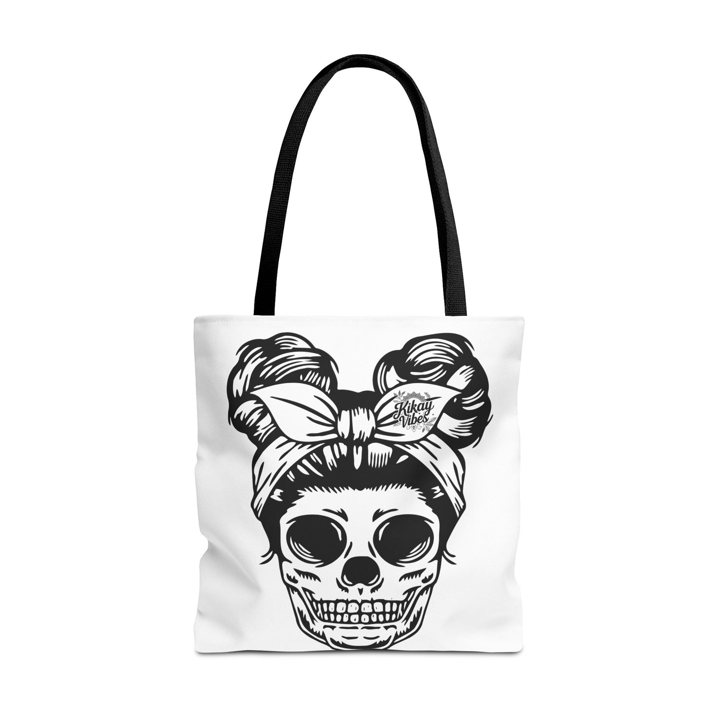 Minnie Kikay Skull Tote Bag | Trendy AOP Shopping Tote, Beach Bag, Chic Handbag, Gift for Her, Festival Accessory