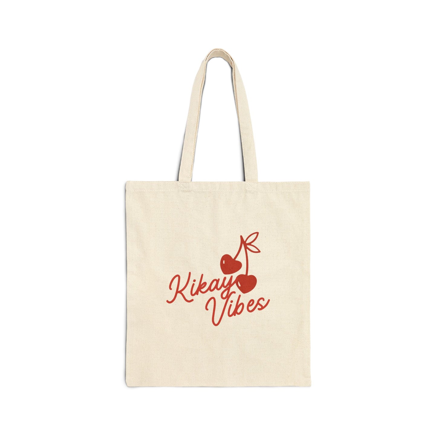 Tote Bag — "Kikay Vibes" Cherry Canvas Tote
