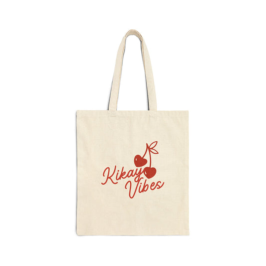 Tote Bag — "Kikay Vibes" Cherry Canvas Tote