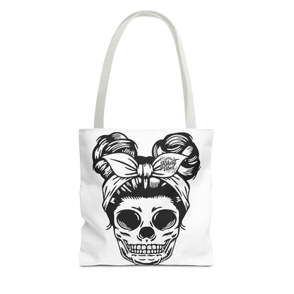 Minnie Kikay Skull Tote Bag | Trendy AOP Shopping Tote, Beach Bag, Chic Handbag, Gift for Her, Festival Accessory