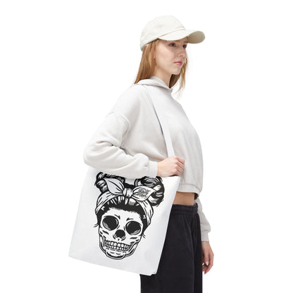 Minnie Kikay Skull Tote Bag | Trendy AOP Shopping Tote, Beach Bag, Chic Handbag, Gift for Her, Festival Accessory