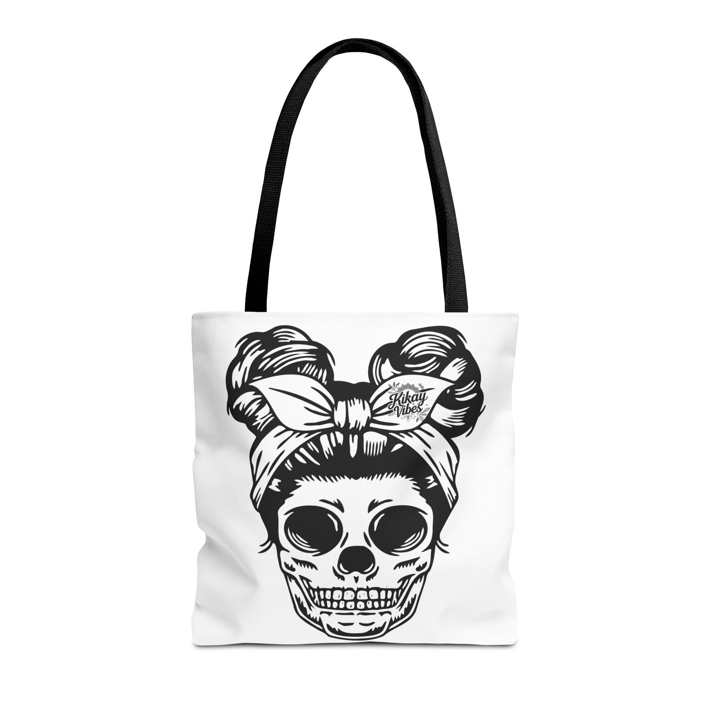 Minnie Kikay Skull Tote Bag | Trendy AOP Shopping Tote, Beach Bag, Chic Handbag, Gift for Her, Festival Accessory