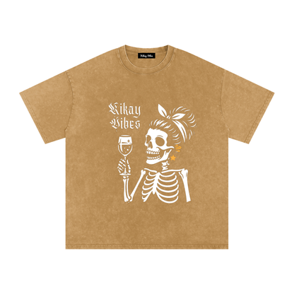 Skull Kikay Oversized Cotton T-Shirt