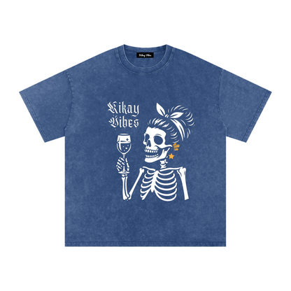 Skull Kikay Oversized Cotton T-Shirt