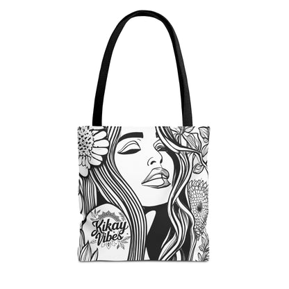 Kikay Vibes Floral Tote Bag for Everyday Use, Eco-Friendly Shopping, Kikay Vibes Design
