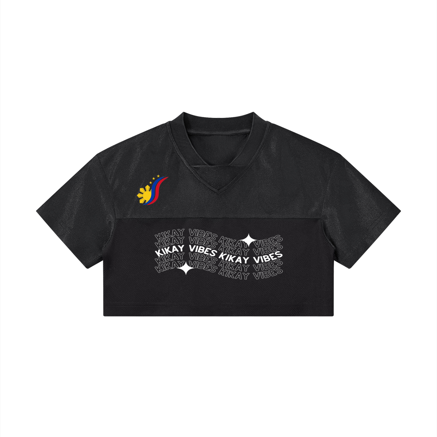 Kikay Cropped Paneled V-Neck Jersey