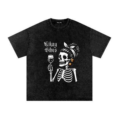 Skull Kikay Oversized Cotton T-Shirt