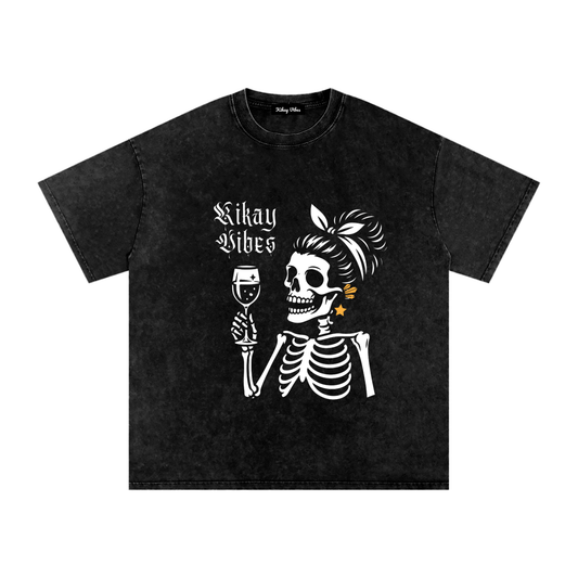 Skull Kikay Oversized Cotton T-Shirt
